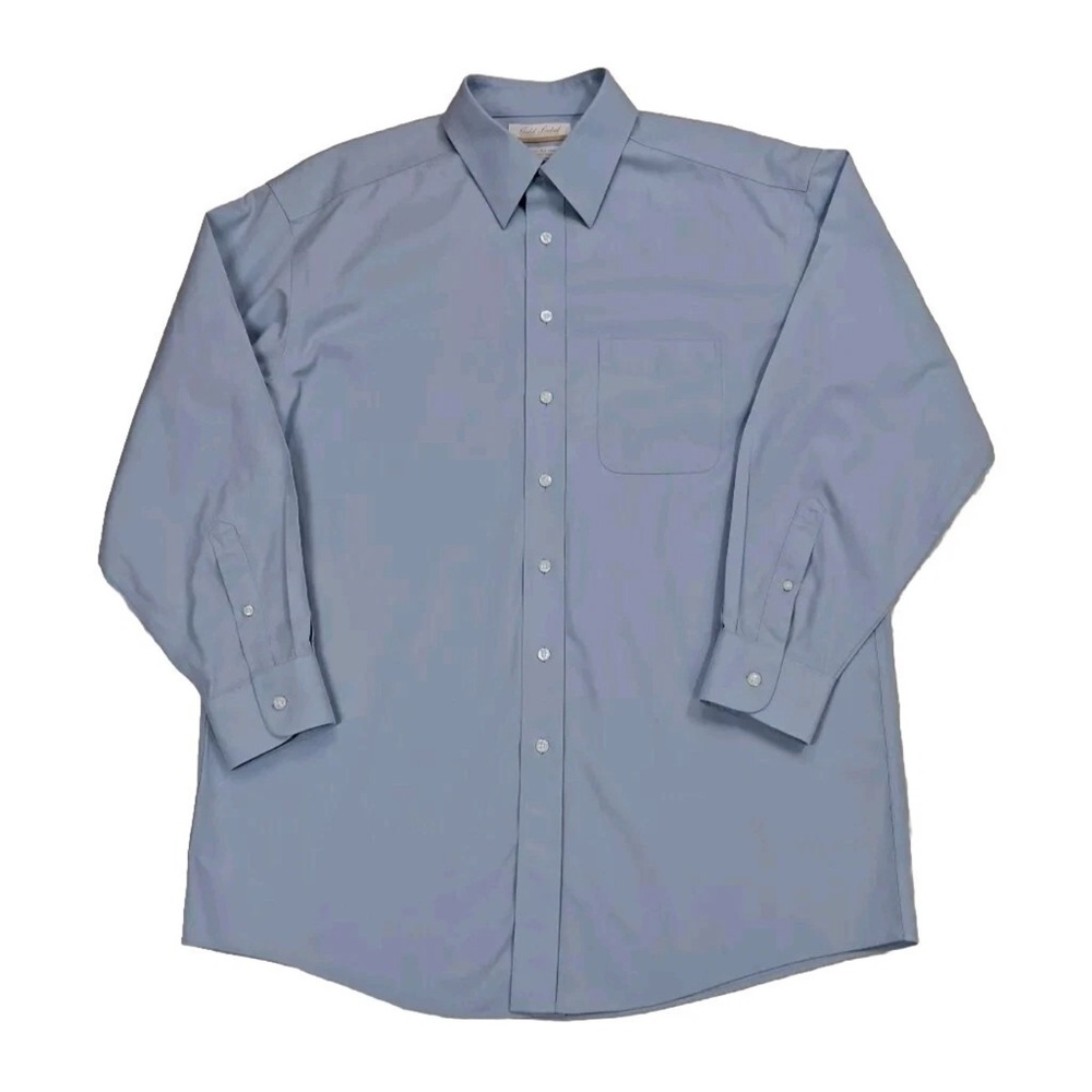 GOLD LABEL Men's Classic Blue Dress Shirt